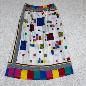 Vintage Anthony Sicari Abstract Midi Skirt Women's Size 8 80's Retro